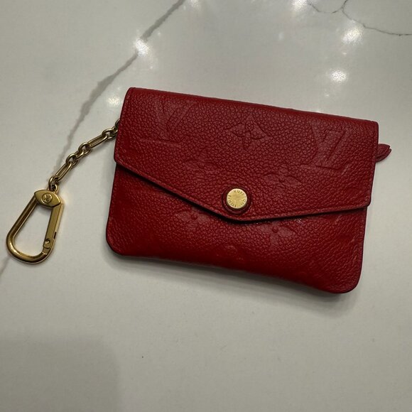 LOUIS VUITTON Empreinte Pochette Clé Wallet with Flap Coin key holder in RED - Picture 9 of 9